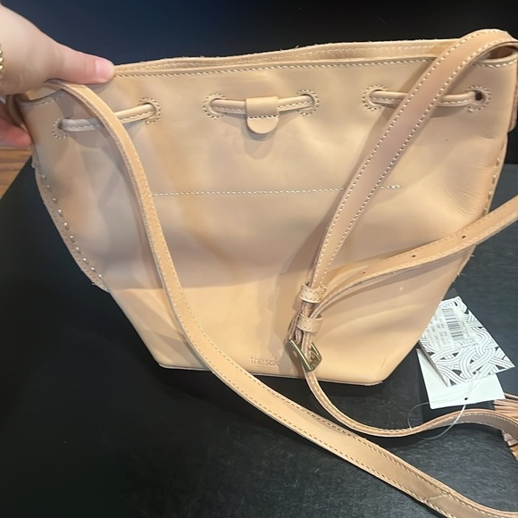 NWT The Sak Ivy Natural Naked Vachetta Leather Drawstring Bucket Bag - Picture 8 of 9